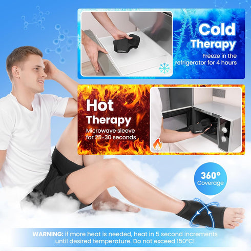 Pack Pack Pack ONLYCARE Ankle Ice Wrap for Swelling, Upgraded Gel Ice Reusable, Hot Cold Therapy, Cold for Sprained