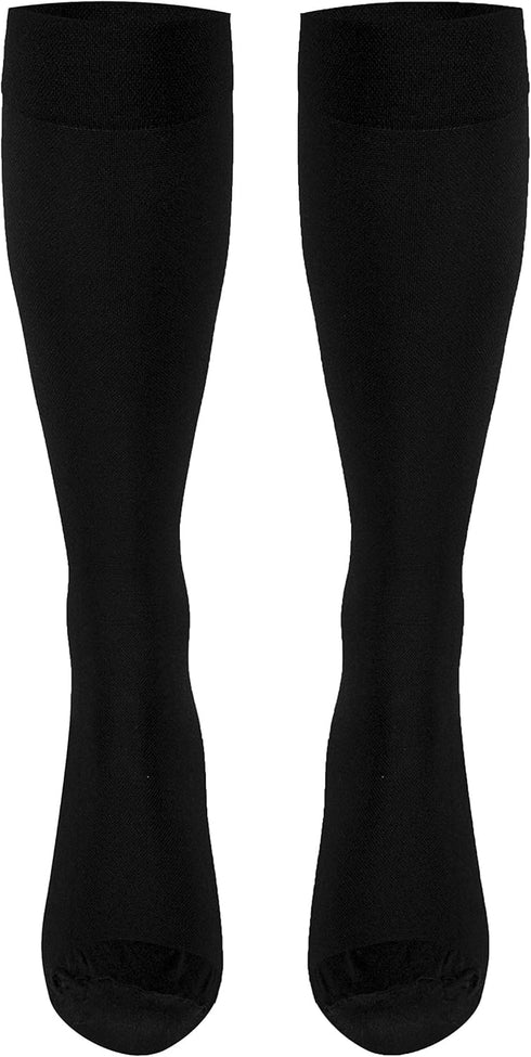 Truform 20-30 mmHg Compression Stockings, Knee High, Closed Toe, Black, 3X-Large