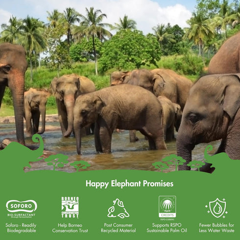 Happy Elephant Fabric Softener, Ultra Concentrated, Eco Friendly, Fresh Linen, 64 Loads, 64 fl oz
