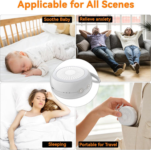 SPLENPAW 22 Portable White Noise Machine with Soothing Sounds & Powerful Battery Sleep, Adult Relaxation, Office Focus