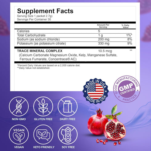 Dr. Price’s Electrolyte Mix, Sugar-Free Hydration Powder, Blueberry-Pomegranate (30 Packs)