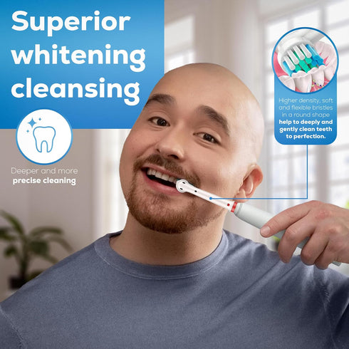 Replacement Toothbrush Heads Compatible with OralB Braun, Pack of 4, Precision Refills for Electric Brush