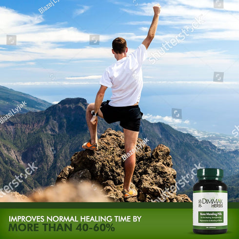 Certified Organic Bone Mending Pills by Dimmak Herbs, Bone Fracture Healing Supplement, 100 caps