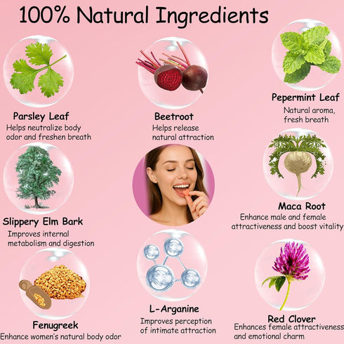 WOVOEO Gummies 60 Gummies Pheromone for Women, with Slippery Elm- Enhance Your Confidence & Attraction - Natural