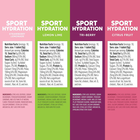 Nuun Sport Electrolyte Tablets, Dissolvable Drink Mix with 5 Essential Electrolytes, 4 Pack (40 Servings)