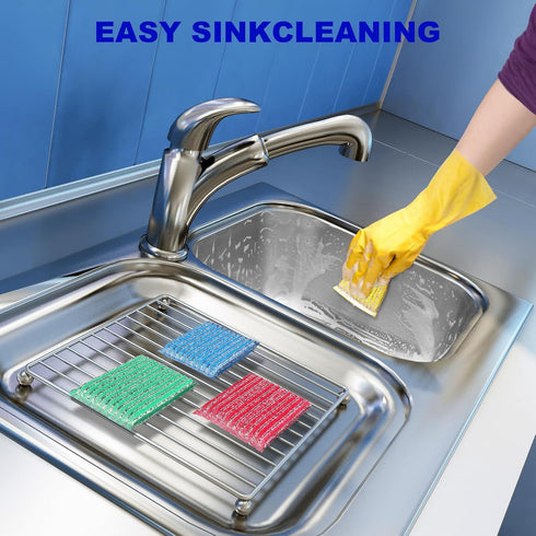 8Pads Sponges Kitchen - Premium Dish Sponge, Dish Cloths, Essential Cleaning Supplies for Dishes, Pots, Pans