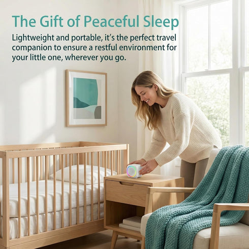 Quxanthyll 26 9 Portable Sound Machine for Baby Sleep, White Noise Sound Machine, Color, Timer & Memory Function White