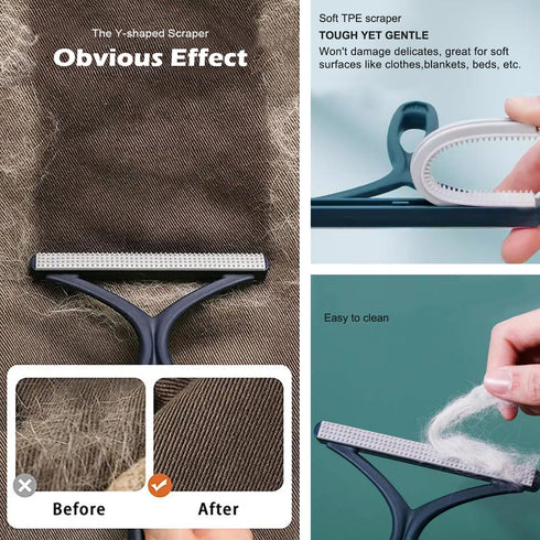 Pet Hair Remover 3-Pack, Dog Cat Lint Shaver Cleaner Pro, Portable Carpet Scraper and Fuzz Rollers