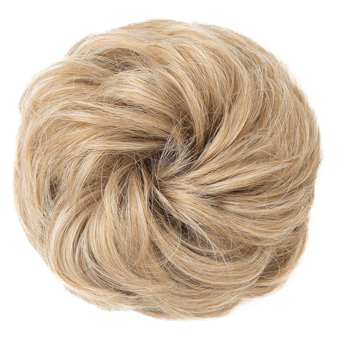 MORICA 1PCS Messy Hair Bun Scrunchies Extension, Curly Wavy Synthetic Chignon for Women (27/613#)