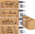Whaline 100 Pack Fall Thanksgiving Silverware Bags, Rustic Kraft Paper Cutlery Holders for Autumn Party Supplies