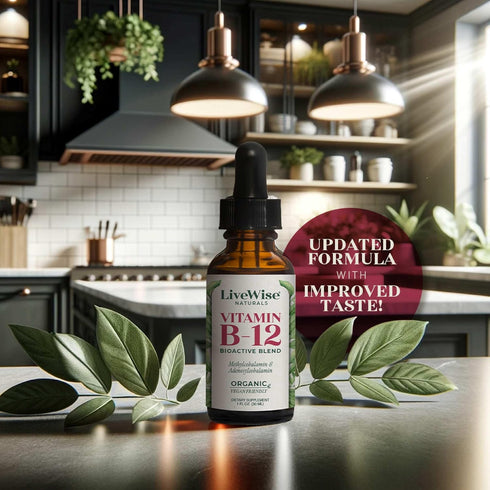LiveWise Naturals B12 Vitamin Drops - Non-GMO, Organic Bioactive Blend for Energy, Vegan, Gluten-Free