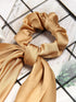 SUSULU Hair Scarf Scrunchies for Women, Solid Color Fabric Hair Ties with Bow, Pack of 8pcs