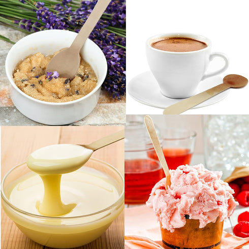100 Pack Disposable Wooden Spoons, 6.3 Inch Biodegradable Cutlery for Chocolate, Coffee, Ice Cream, Parties