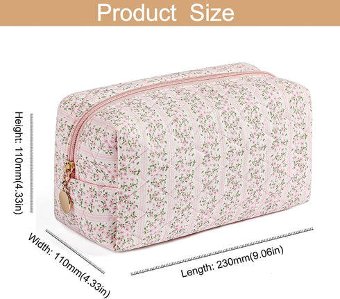 Makeup Bag Travel Cosmetic Bag for Women Girls, Floral Toiletry Organizer Makeup, Zipper Pouch, Portable Storage Bag