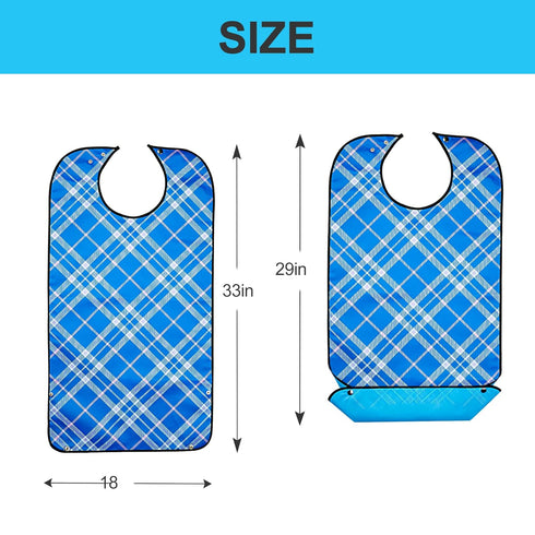 TOCKONIMN 4 Pack Adult Bibs for Men Women Eating Washable - Bib for Reusable Elderly Adults Crumb Catcher Senior