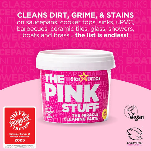 Pack Stardrops The Pink Stuff Ultimate Cleaning Miracle Cleaning Paste, Multi-Purpose Spray & Bathroom Foam Cuts