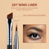 Jessup 3pcs Angled Eyeliner Brush Set, Pro Precision Fine Winged Ultra Thin Slanted Gel Liquid Makeup Brushes, Black