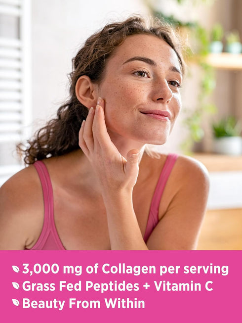 Nature's Truth Hydrolyzed Collagen Peptides - 90 Caplets, Type 1 and 3 with Vitamin C, Grass Fed