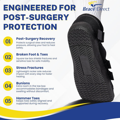 L3260 Immobilizer 6.5-8) Brace Direct Post Op Shoe & Medical Foot Brace Stress Fracture, Broken Toe & Bunion Support