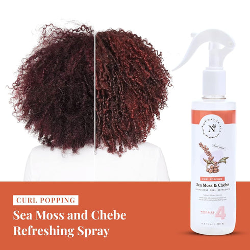 NaturAll Sea Moss & Chebe Curl Refresher Spray, 8.5 Oz, All Natural Hydrating Hair Mist for Curly Hair
