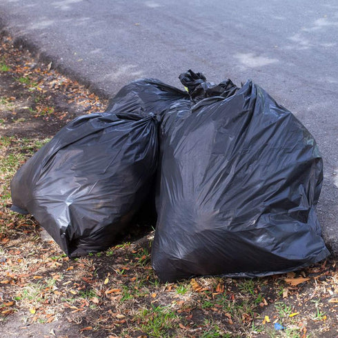 65 Gallon Trash Bags, 25 Pack, Extra-Large Black Heavy Duty Trash Can Liners for Indoor and Outdoor Use