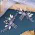 PAGOW 2PCS Leaf Hair Combs, Purple Rhinestone Hair Clips for Women, Girls, Bride, Bridesmaid