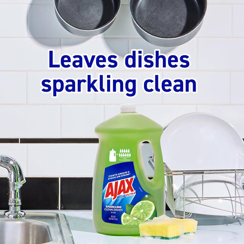 Ajax Ultra Dishwashing Liquid Refill, Vinegar and Lime Scent, 90 fluid ounce
