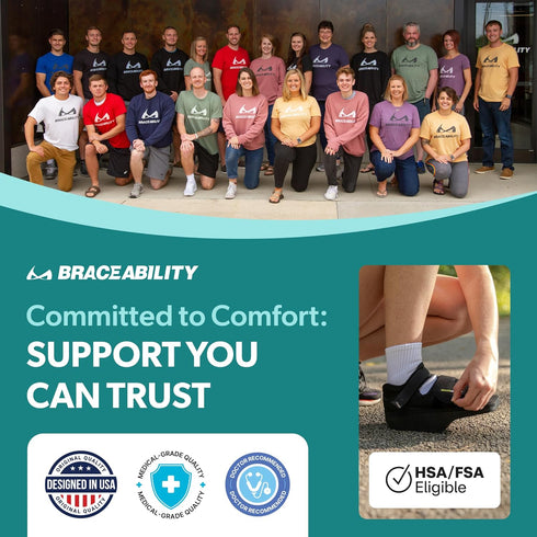 Hammer BraceAbility Forefoot Offloading Post-Op Shoe - Non-Weight Bearing Medical Wedge Boot for Diabetic Foot Ulcer