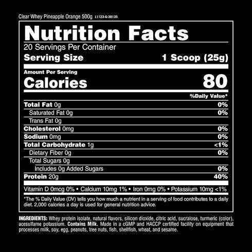 Clear Whey Isolate Protein Powder - Easy to Digest and Mix, 5g BCAA, Deliciously Juicy, Refreshing Anytime Drink for