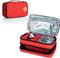 CURMIO Insulated Insulin Cooler Travel Case, Double Layer Storage Bag for Diabetic Supplies, Red, Empty Bag Only