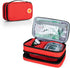 CURMIO Insulated Insulin Cooler Travel Case, Double Layer Storage Bag for Diabetic Supplies, Red, Empty Bag Only