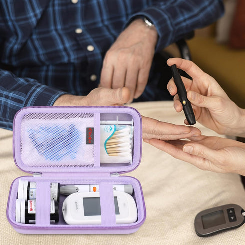 Diabetic Supplies Travel Case, Organizer Bag for Glucose Meter, Insulin Pen Carrying Case for Blood Sugar Test Strips,