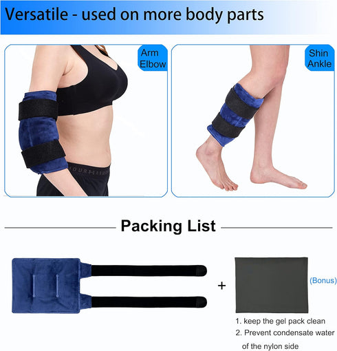 Koo-Care Knee Ice Pack for Injuries, Reusable Large Gel Wrap for Pain Relief, Swelling, and Post-Surgery Recovery
