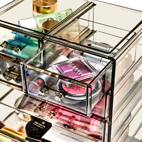 Sorbus Acrylic Makeup Organizer - Big Clear Storage Case for Cosmetics & Jewelry - 3 Large, 4 Small Drawers for Vanity