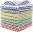 Cotton Cleaning Rags, Terry Dish Cloths for Washing Dishes, Set of 8 Soft Dish Towels for Kitchen Drying
