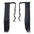 SWACC Women Clip in Hair Extensions – Long Straight/Curly Wavy Ponytail Synthetic Hair Piece (1B#-Off Black)
