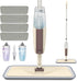 Spray Mop for Floor Cleaning | HOMTOYOU Floor Mop with 2 Refillable Bottles and 4 Washable Microfiber Pads
