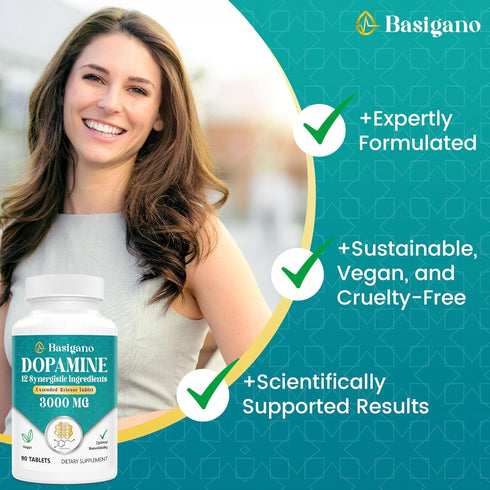 Natural Dopamine Supplement, Gluten-Free, 90 Tablets, Pack of 2
