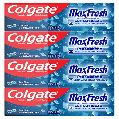Colgate MaxFresh Cool Mint Toothpaste Pack, Fresh Breath Toothpaste with Fluoride and