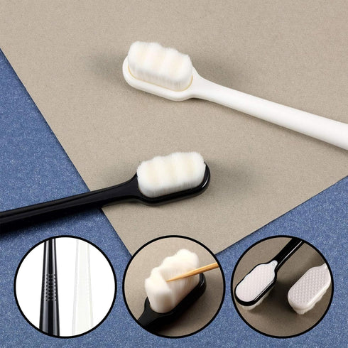 4 Pieces Extra Soft Toothbrushes for Sensitive Gums, 20000 Micro Nano Bristle for Adults