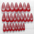 Red Cat Eye Press on Nails, Long Stiletto Glitter Fake Nails, Handmade Glossy Acrylic Full Cover 24Pcs