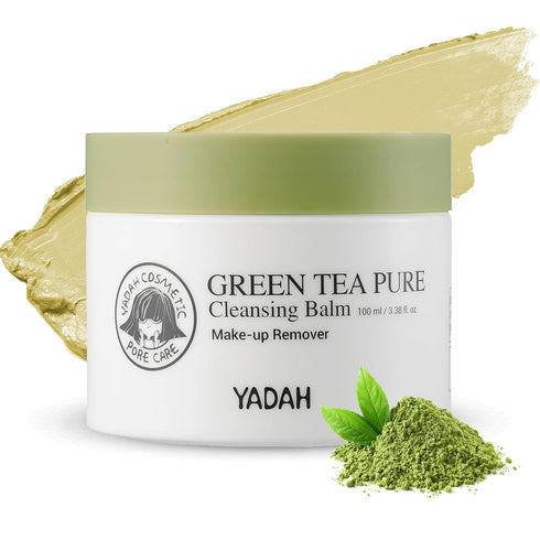 YADAH Green Tea Cleansing Balm (3.38fl oz), Makeup Remover, Moisturizing, Residue-Free, Vegan, Hypoallergenic Korean
