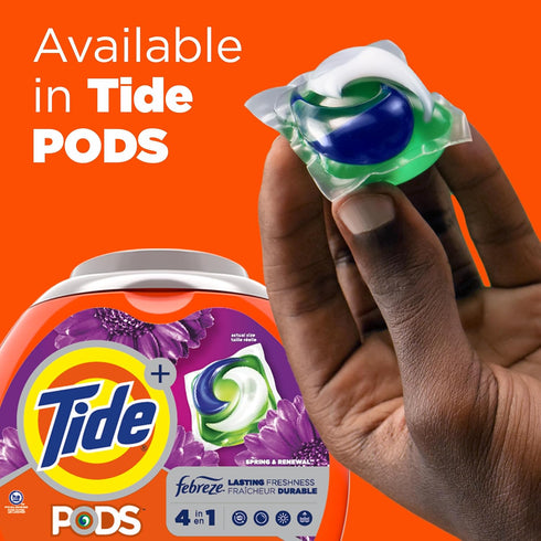 Tide Plus Febreze Freshness HE Turbo Clean Liquid Laundry Detergent, Spring & Renewal Scent, 105 fl oz, 74 Loads