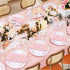 KTHONIOMANTE 200PCS 2 Pack, 4.5x8 Inch Pink and White Stripe Guest Napkins, Ply Disposable Paper Striped Dinner Hand
