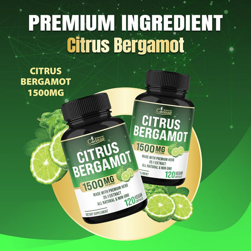 Immune 120 40-Day Cadane Citrus Bergamot Supplement | Heart & System | Vegan, Non-GMO Capsules Supply