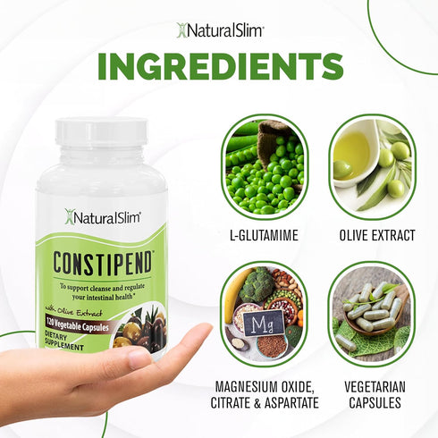 NaturalSlim Magnesium Oxide, 120 Vegetable Capsules for Constipation Relief & Colon Cleanser