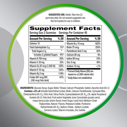 Centrum MultiGummies Gummy Multivitamin for Adults 50 Plus, Assorted Fruit Flavor - Multivitamin/Multimineral