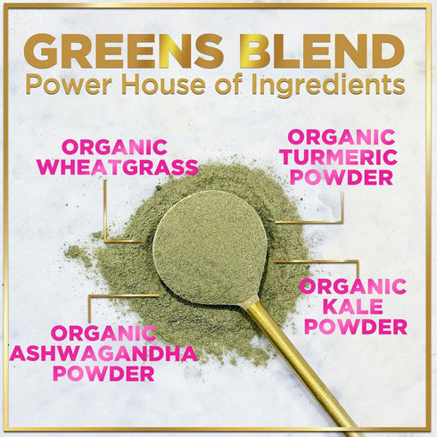 Green Powder Superfood, Organic Super Greens Powder for Gut Health & Bloating Support, 28 Servings