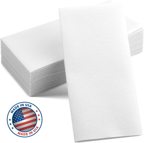 Disposable Linen-Feel Guest Towels (Pack of 50, 12" x 17") - Soft Absorbent Paper Napkins for Bathroom, Party, Wedding