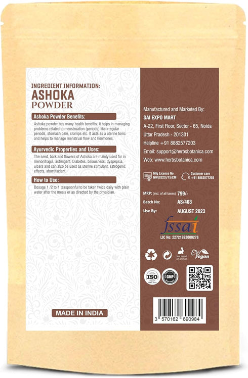 Ashoka Powder 5.3oz / 150 Grams | Saraca Indica - Traditional Uterine Tonic That Supports Healthy herb for Reproductive System